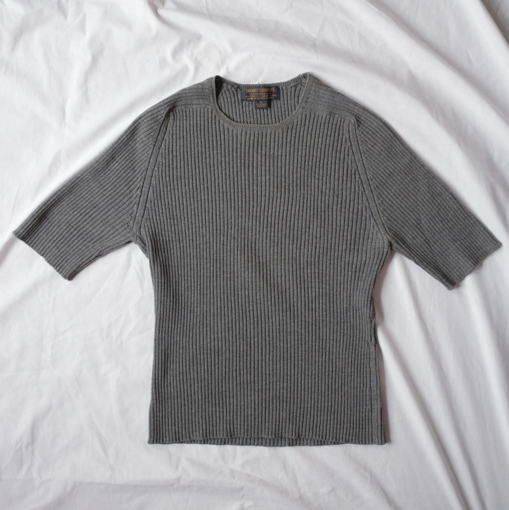 Grey Crewneck Shirt Brooks Brothers